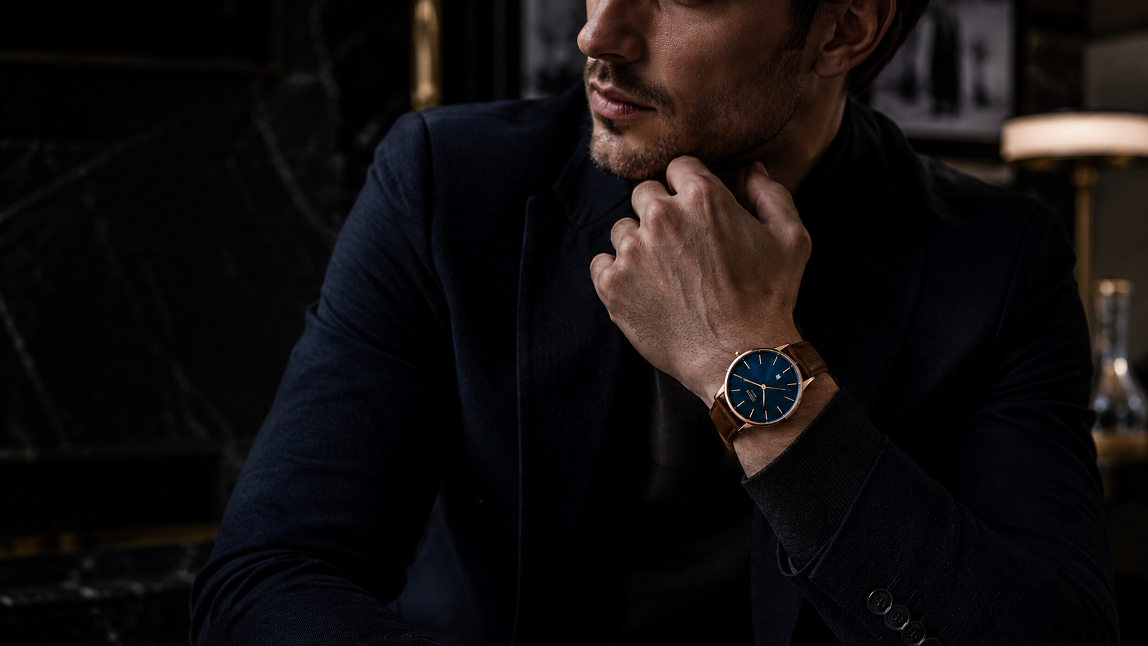 Montre homme ZINOR PARIS Élégance portée avec une tenue élégante